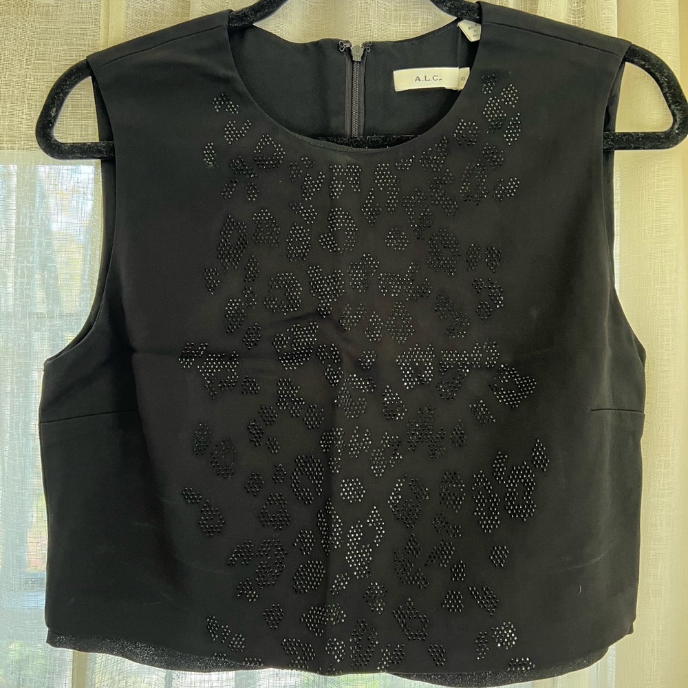 ALC beaded silk sleeveless blouse